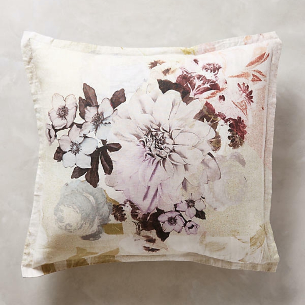 Anthropologie Meadow Dusk Euro Sham Floral NEVER USED, HAS BEEN WASHED